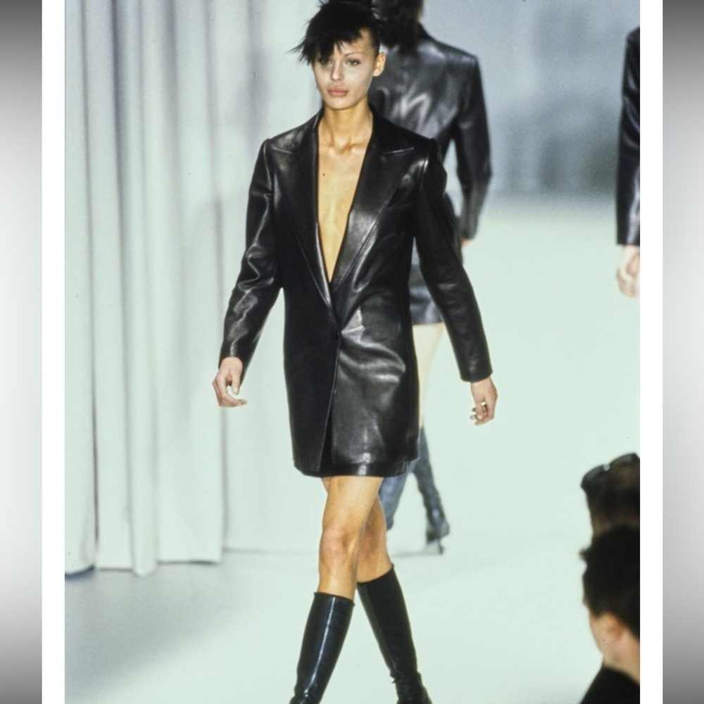 Vintage Gianni Versace black lambskin leather blazer jacket, fw 1997 - RARE! - Picture 9 of 13